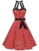 Dressystar Vintage Polka Dot Retro Cocktail Prom Dresses 50's 60's Rockabilly Bandage Red M