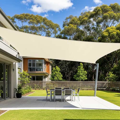 Cool Area Sun Shade Sail 7x20 FT Rectangle Shade Canopy Outdoor Shade Cover for Patio Backyard Deck Garden, Butter Cream (Custom Size)