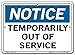 Vestil SI-N-61-A-AL-080 Notice Sign Aluminum .080" Overall Size 10.5"W x 7.5"H Temporarily Out of Service