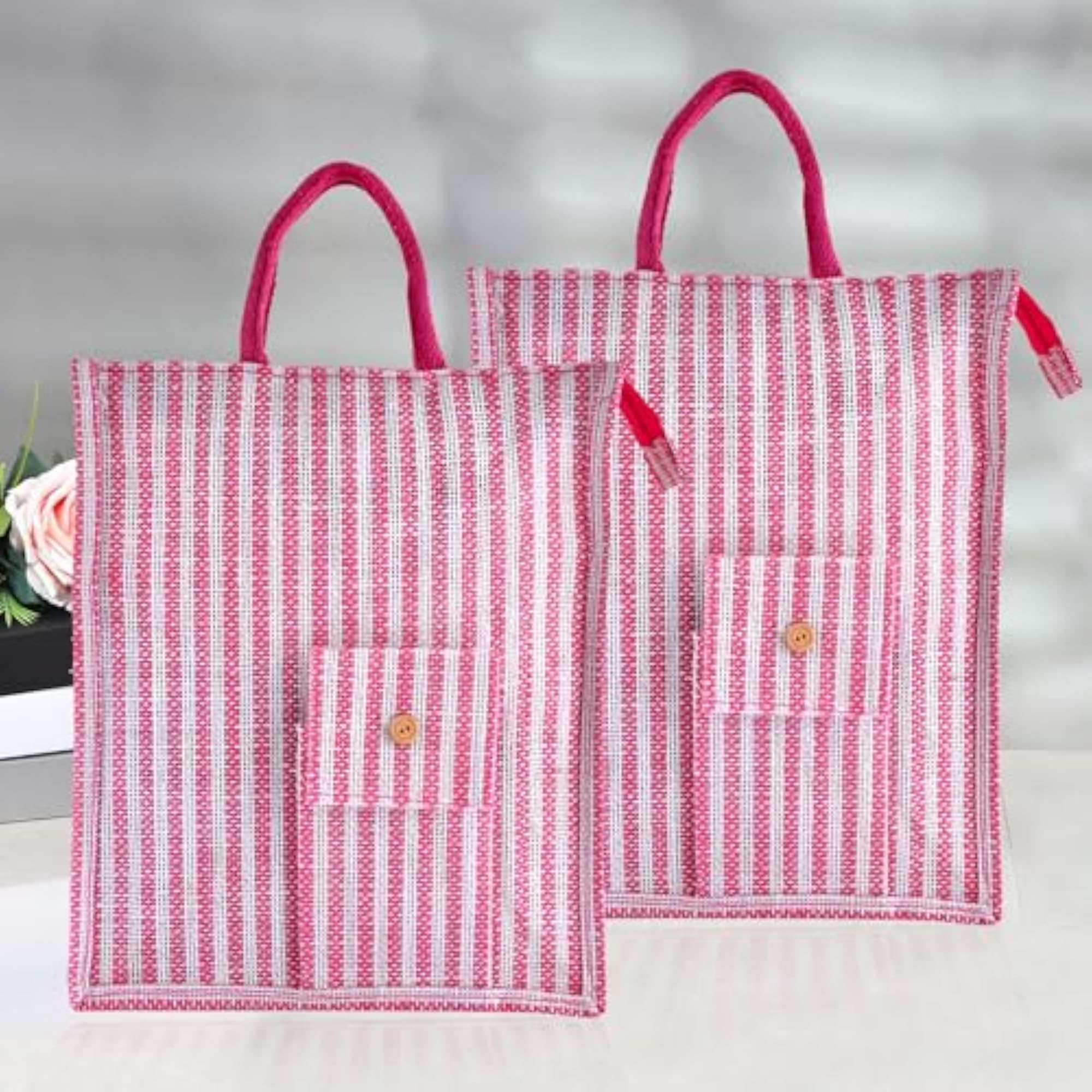 Shopping Bag | Jute Carry Bag with Zipper Closure, Medium Size