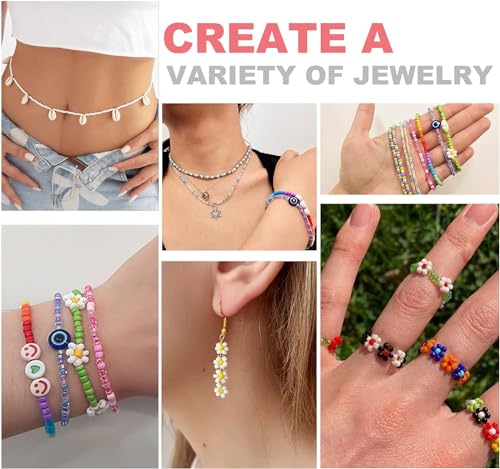 Jamish Store JS Beads for Bracelets Kit 24 Colors 14440 pcs 3mm Glass Seed Beads Multi Color - Image 3