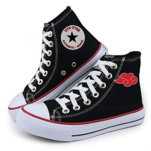 Tênis Star Naruto Akatsuki com Mochila + Relógio e Adesivo do Anime - Preto Tamanho:31