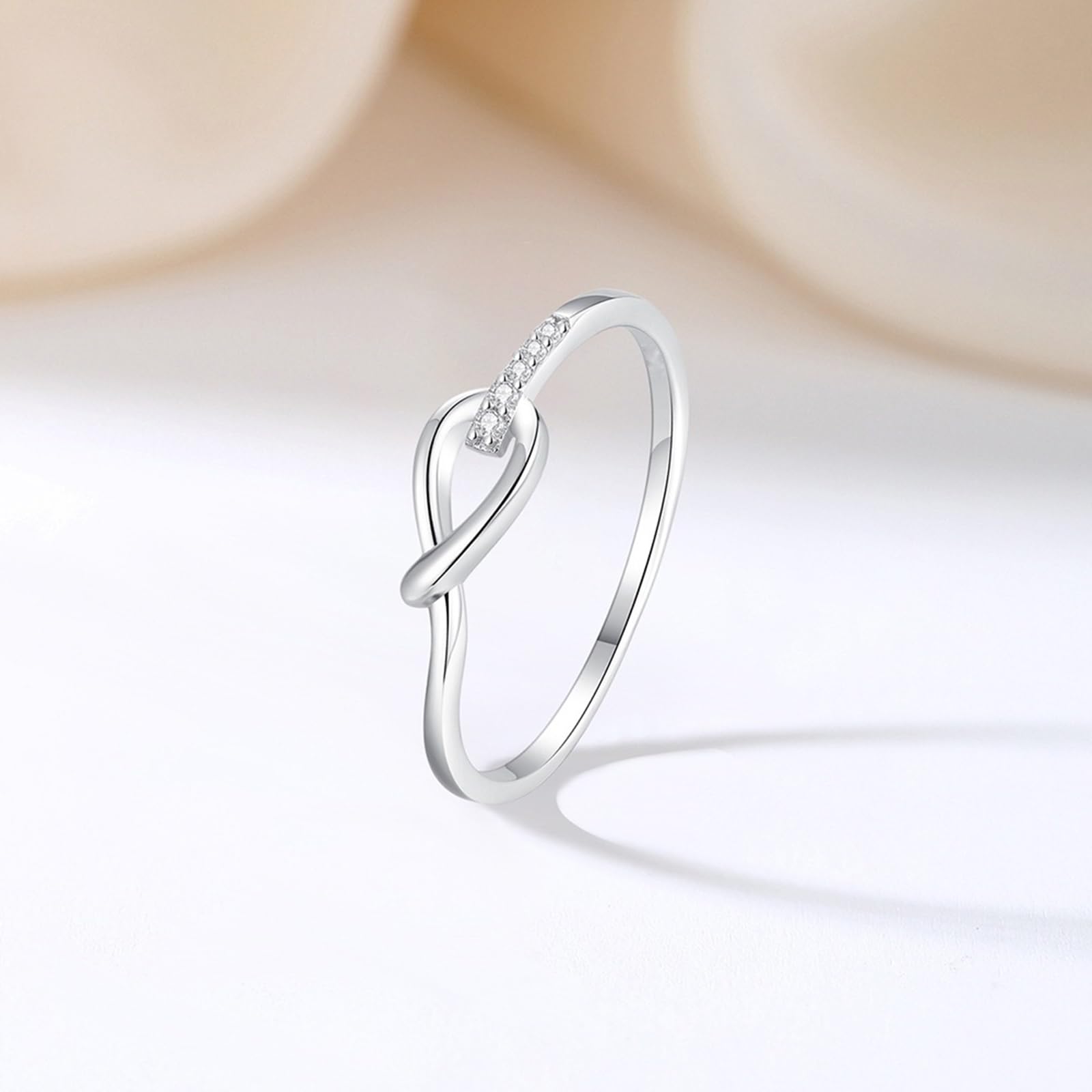 Anillo de boda para mujer, diamante y oro auténtico, oro blanco, delicado