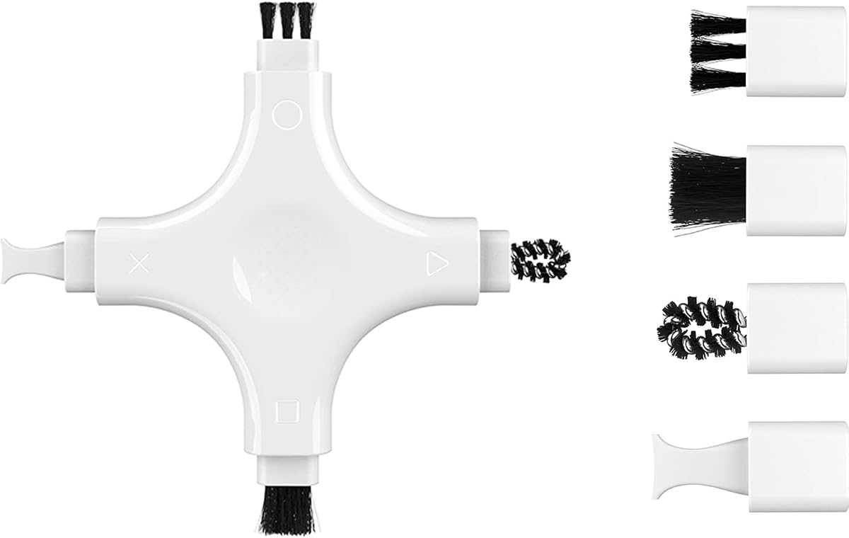 Phone Cleaning Kit, Multi-Tool Charging Port Cleaner with Soft PVC Brushes for iPhone & USB-C Devices, Speakers & Earbuds, White