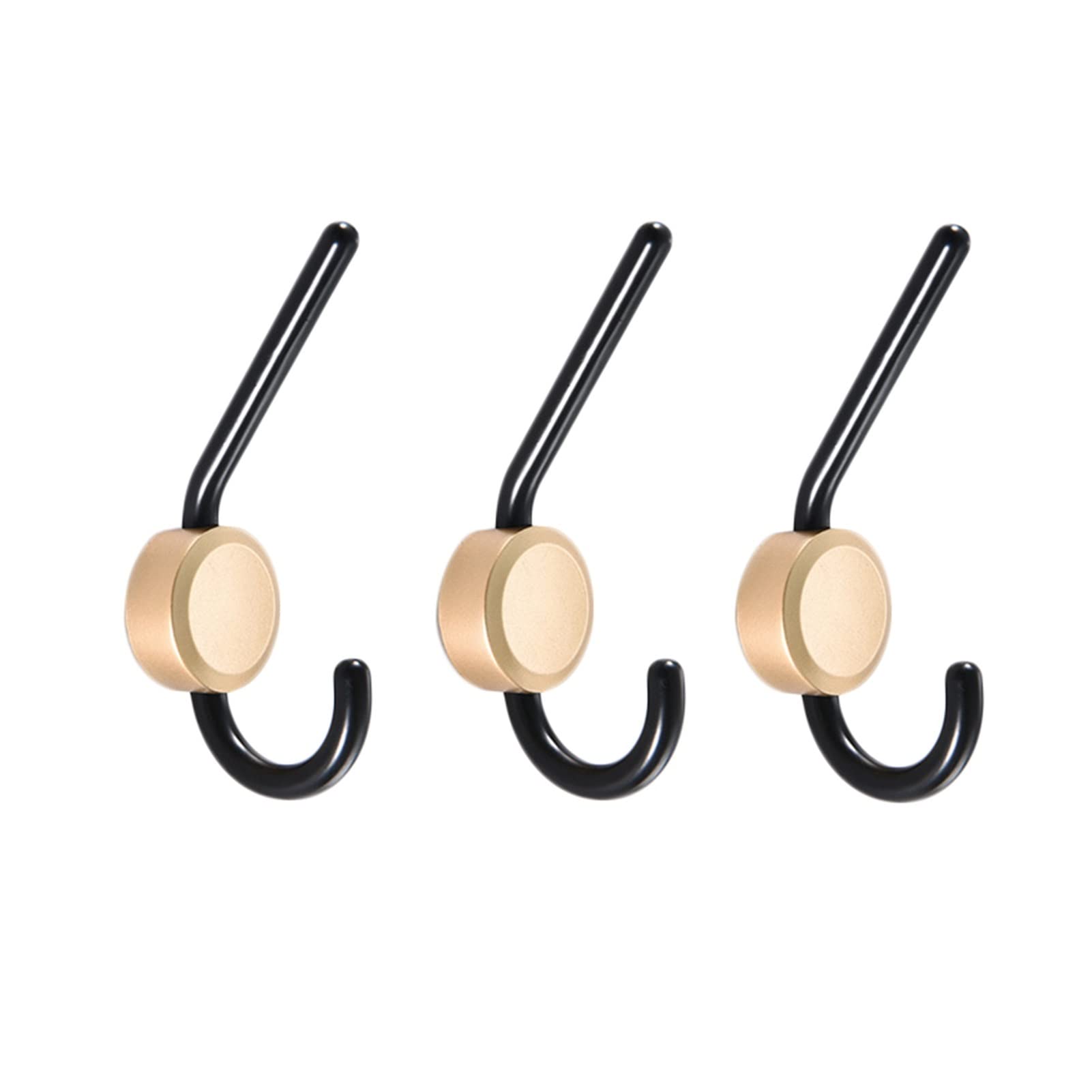 Wdwdw Black Gold Coat Rack With Hooks 3 Nordic Style Wall Anti-Rust Key For Kitchen Bedroom Entrance Bathroom