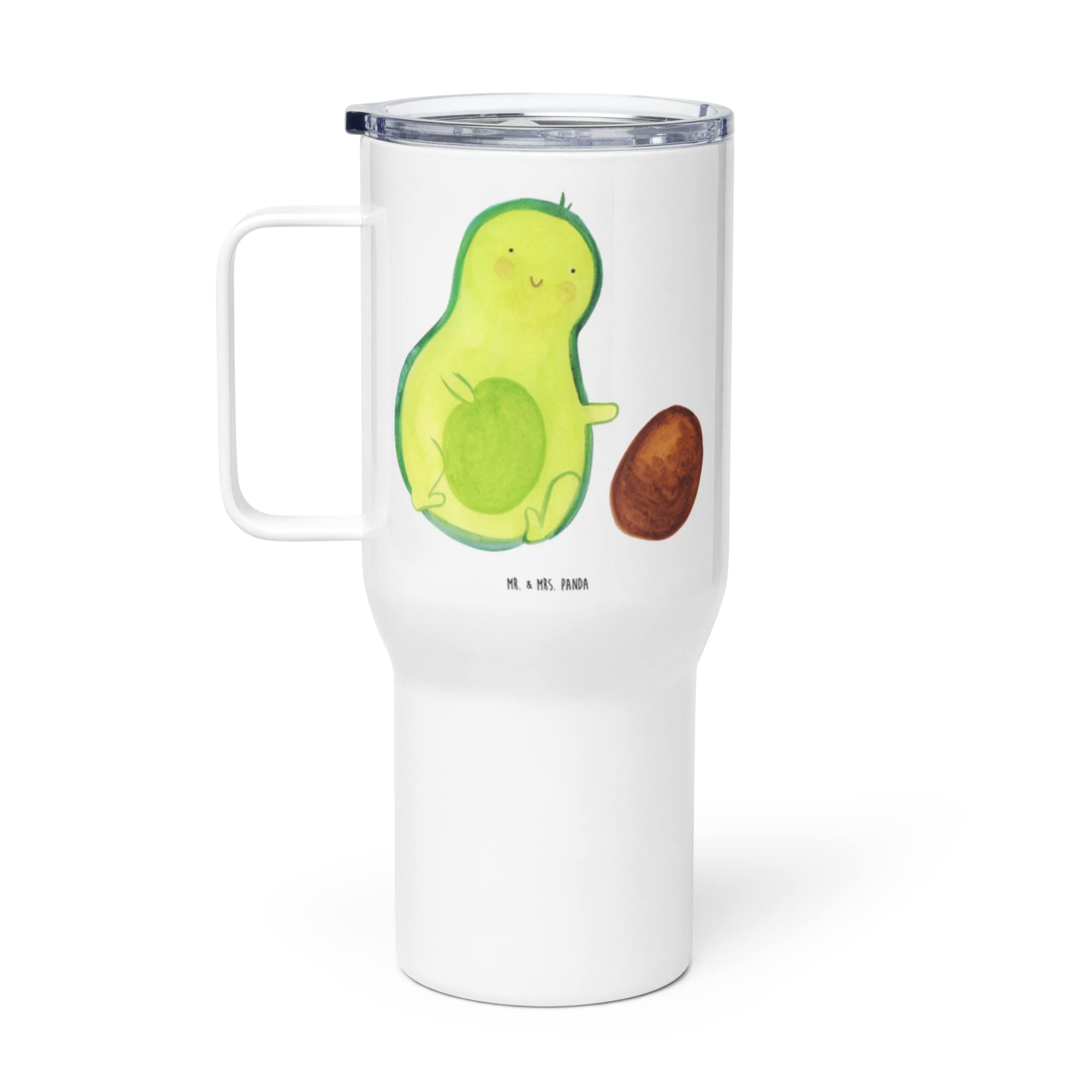 Mr. & Mrs. Panda thermosbecher Avocado Kern rollt - Geschenk, Mehrweg-Kaffeebecher, Kaffee-to-go-Becher, Liebe, Geburt, To-Go-Becher, glücklich, Schwangerschaft, Thermobecher, Baby, Isolierbecher