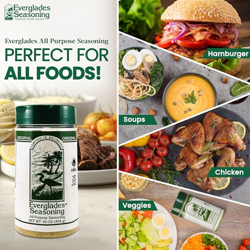 Everglades All Purpose Seasoning Blend 16 oz – Bold Southern Florida Herbs & Spices for Steak, Chicken, Seafood, Vegetables, Eggs, Soups & Popcorn – Gluten Free