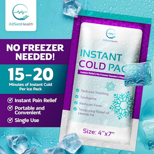 Image of Instant Ice Packs for Injuries 25 Packs (7 inch x 4 inch) | Instant Ice Cold Pack - Cold Compress Disposable Ice Pack for Pain Relief, First Aid Essential, Swelling, Toothache, Athletes & Outdoor Activities
