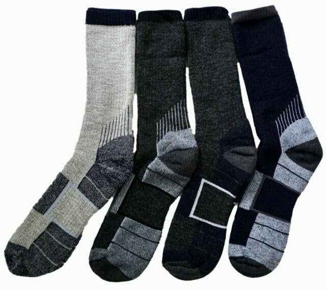 Blue Ribbon Kirkland Signature Merino Wool Blend Men's Socks 4 Pairs Black/Grey3