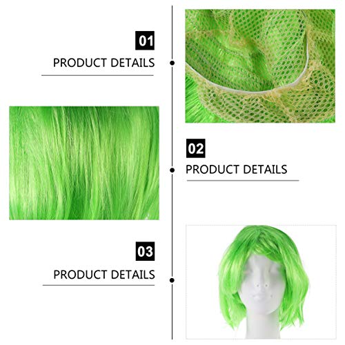 PIXNOR 4 PeÃ§as Perucas de Cabelo Curto Bob Perucas Coloridas Traje de Cosplay Perucas de Festa DiÃ¡