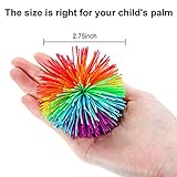 5 Stücke AFFE Stringy Sensory Fidget Balls - Weiche Regenbogen Pom Bouncy Stress Ball Mit Aufbewahrungstasche, Mehrfarbig