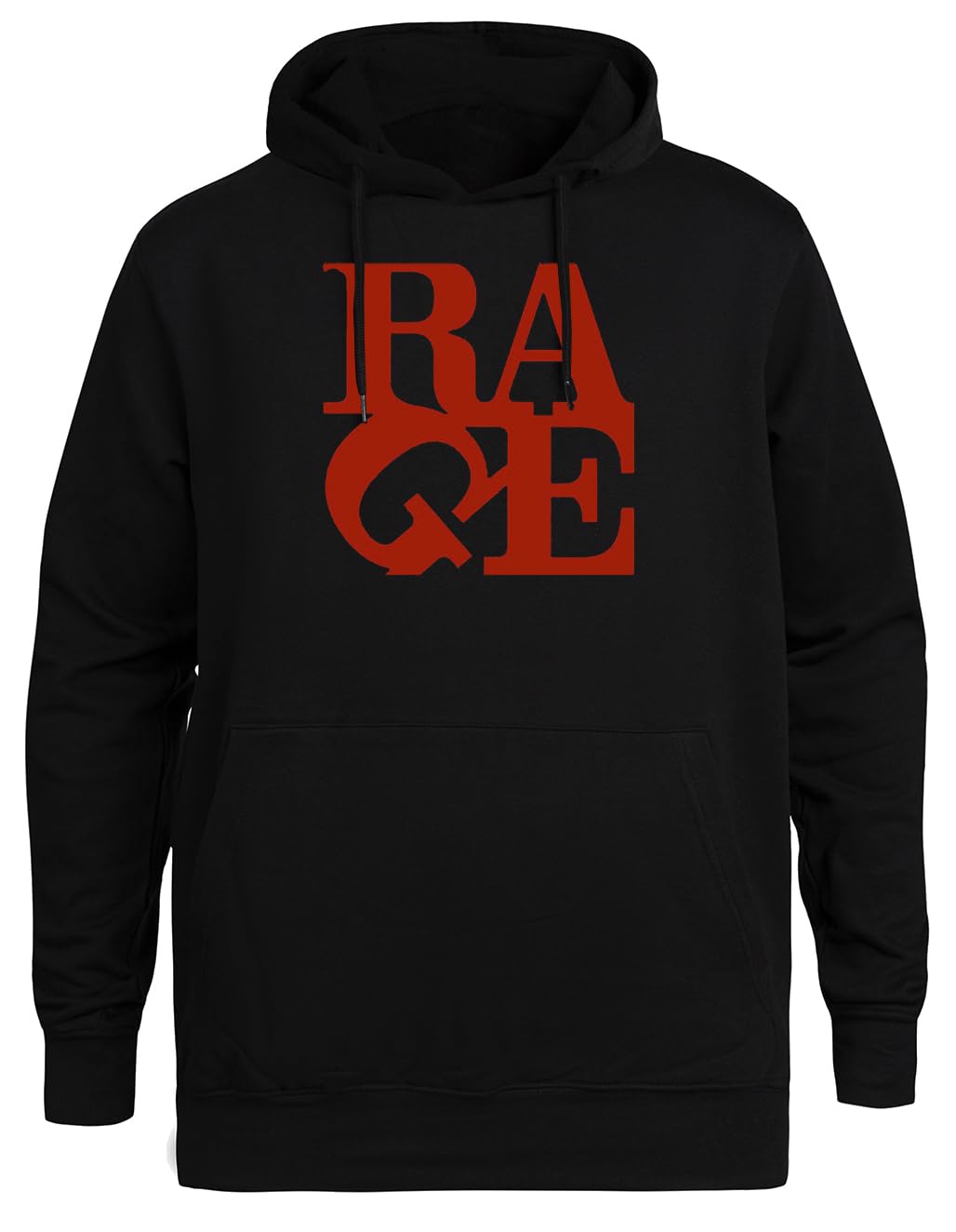 Rage Felpa con Cappuccio Nera Unisex Giacca con Cappuccio Ecologica