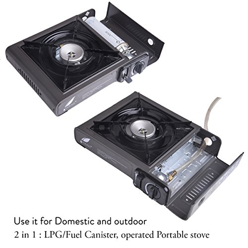 Image of Hans Portable Gas Stove - Model 2500LPG (Grey) 2-in-1 LPG & Butane and Gas Pack of 4