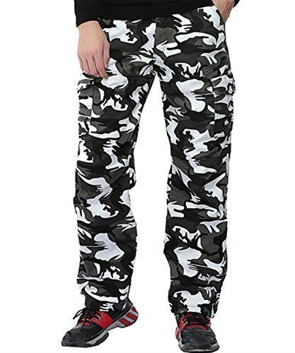 Men's Winter Cotton Fleece Lined Cargo Loose Work Causal Pants2