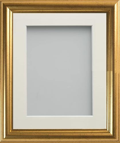 Frame Company Eldridge Gold 16x12 inch Picture Photo Frames With Ivory Mount for Image 12x8 inch *Choice of Sizes* Fitted with Real Glass
