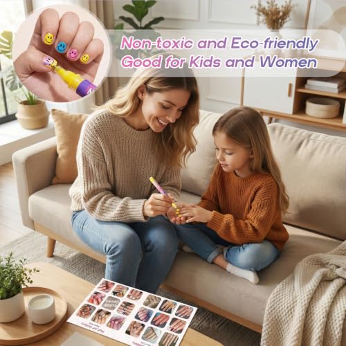 Image of dabria Nail Art Pens for Painting Nails 12 Colors Nail Art Markers Set with 0.5 mm Fine Tip Nail Doodle Pens for Girls Kids Women (Upgraded)