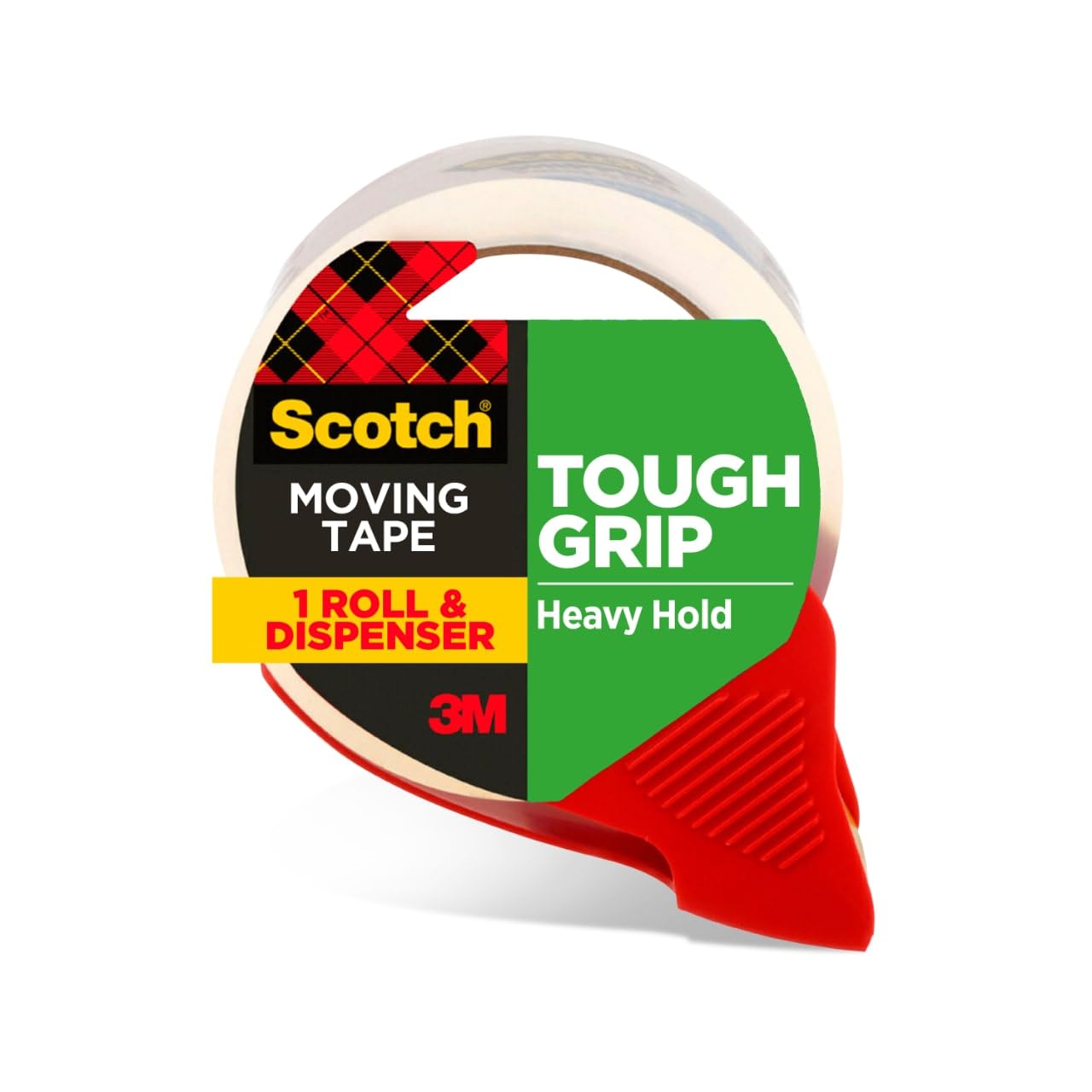 Scotch Tough Grip Umzugskarton, transparent, bewegliches Klebeband, das Kartons bis zu 36,3 kg sichert, Urlaubsversandband für große Kartons, 4,8 cm x 55,6 m, 1 Klebebandrolle