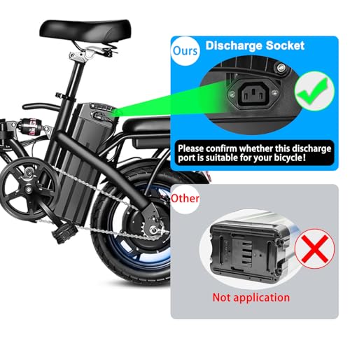 Image of 48V 25Ah Ebike Battery, Folding E-Bike Lithium Battery, Ebike Replacement Batteries with 30A BMS for 0-1000W Motors (48V 25AH)