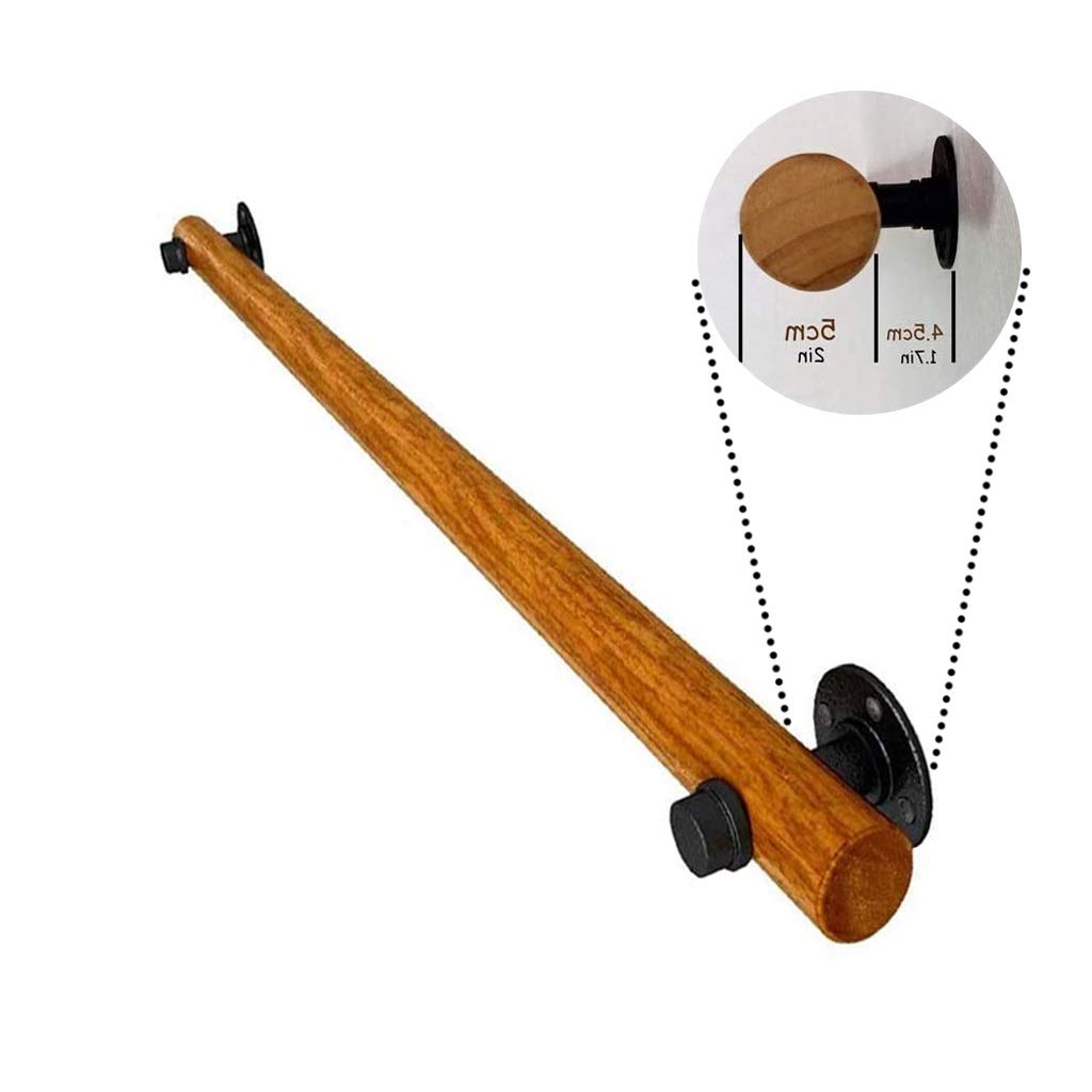 Main courante ronde en bois kit complet 30 cm de sécurité pour couloir