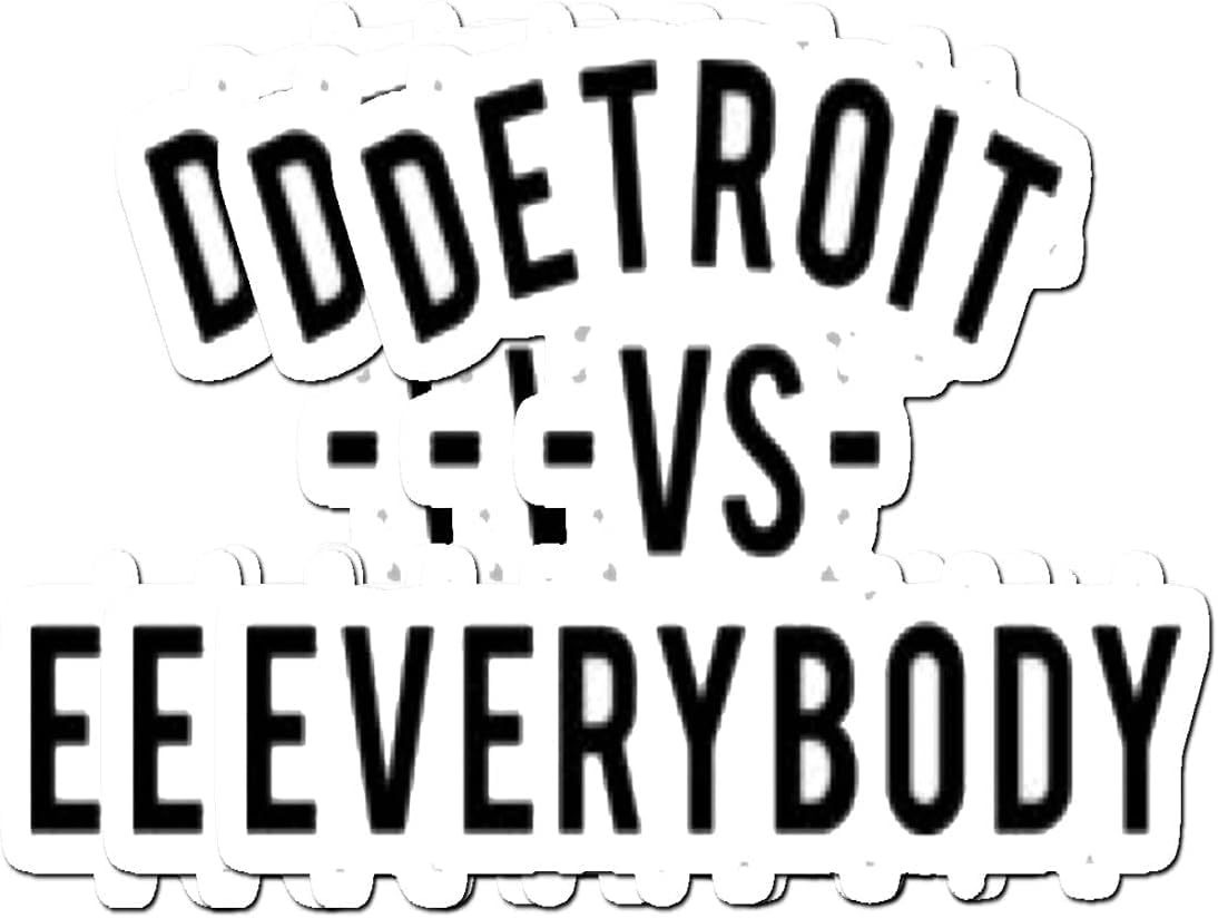 GupShuppies3 Pcs Value Pack Detroit Decal VS Sticker Everybody Waterproof Vinyl Aesthetic SUV Truck Colorful Laptop Bike Car Luggage Skateboard Water Bottle Guitar Windows Bumper Tumbler Tablet Phone Journal