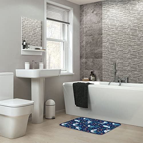 Fisnae Sea Sharks Seaweed Bathroom Rugs 20 X 32 In Ocean Fish Bath Mats For Bathroom Non Slip Absorbent Soft Rug For Kitchen Dining Living Bathroom Office #TOP6