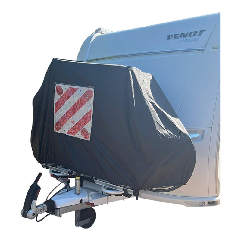 Housse de porte-vélos - Avec compartiment à insérer - Housse pour 1 ou 2 vélos | Polyester 300 D - Camper et Caravane - Noir