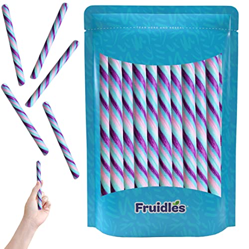 Fruidles Swirl Candy Cane Sticks Suckers, Old-Fashioned Multicolored Lollisticks, Individually Wrapped, 5.3/4