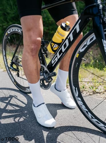 TODO Fahrradsocken Herren. Lustige Rennrad Socken Herren. Ohne Slip Fahrradsocken Lustig, Radsocken Männer (Ohne Slip Weiss 43-46) 3