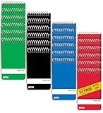 Better Office Products Spiral Memo Pads, 24 Pack, 3 x 5 inches, 60 Sheets, College Rule, Assorted Solid Colors, 24 Pack