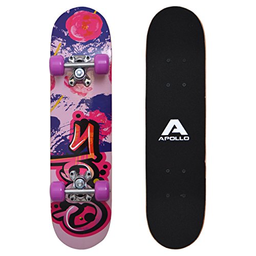 Apollo Skateboard per Bambini Graffiti, Piccolo Skateboard per Bambini, 61 cm di Lunghezza
