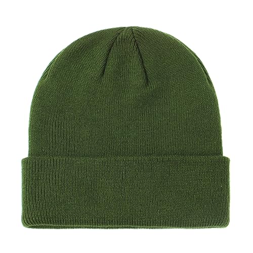 Kids Winter Beanie Hat for Boys Girls, Outdoor Skiing Walking Warm Knit Hat for Kids Toddler Children 2-6 Years Old Army Green