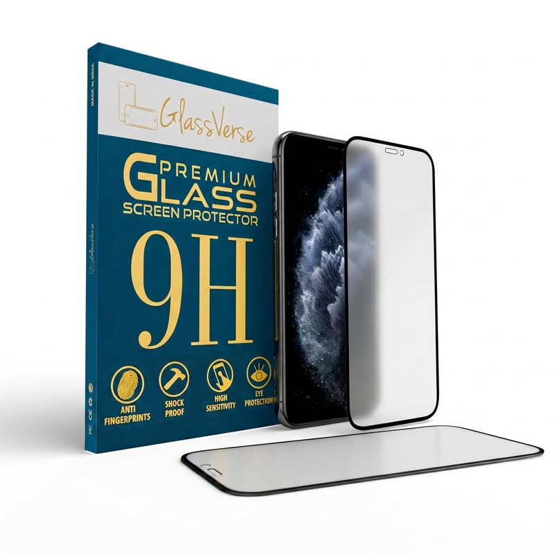 Image of GlassVerse 9H Tempered Glass For Apple Iphone 11 Pro (PACK OF 1) with Free Installation Kit. Full screen Coverage - 5.8 inch