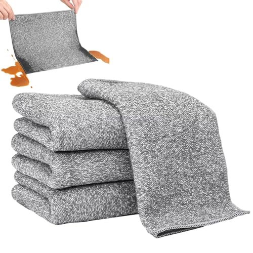 Asciugamani per la pulizia a cucina,Straccio in fibra di carbone di per pulire e lavare i piatti | Decontaminazione 'assorbimento 'acqua del panno per la pulizia a fibra di carbone di da 4 pezzi