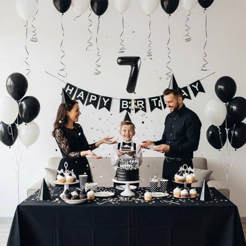 Image of TONIFUL 20 Pcs Number Balloon 2 Set 16 Inch Black 0-9 Numbers Balloons | Small Custom Digital Mylar Foil Ballons for Birthday Halloween Graduation Anniversary 2027 New Year Eve Party Decorations