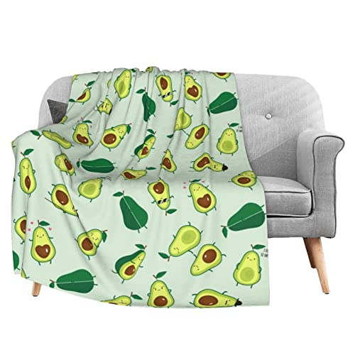 Delerain Avocado Soft Throw Blanket 40"X50" Lightweight Flannel Fleece Blanket For Couch Bed Sofa Travelling Camping For Kids Adults #TOP3