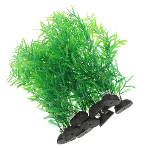 HAPINARY 10Pcs Artificial Aquarium Plants Plastic Fish Tank Decorations Realistic Ornaments for Fresh and Saltwater Aquariums for Fish and Easy to Maintain