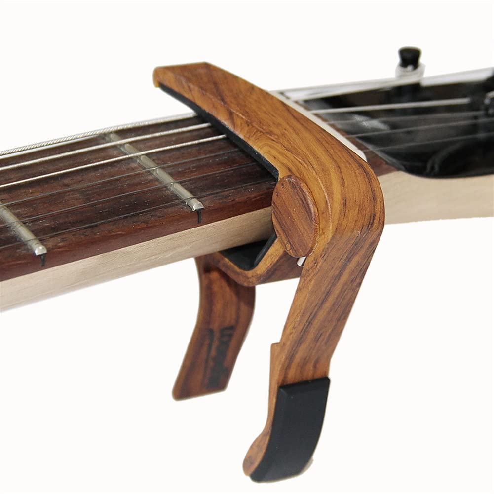 Home Musical Instrument 6-String Akustik; E-Gitarre Kapodaster - Einhand-Kapodaster in Rosenholzfarbe (Farbe: Schokolade) (Schokolade)