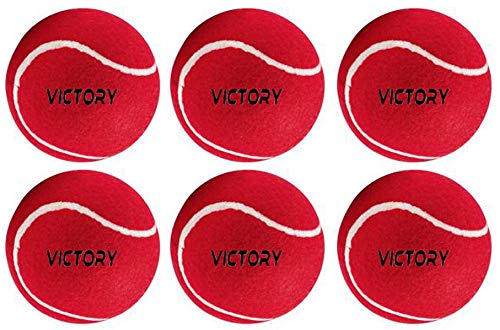 VICTORY India Best Cricket Tennis Balls (Pack of 6) Red-image-0