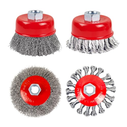 Image of 3&4in Wire Wheel Brush for Angle Grinder,Wire Cup Brush 5 /8-11-4pcs