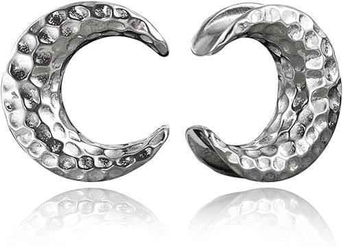 1 Pair Classic Moon Saddle for Stretched Ears Hypoallergenic 316 Stainless Steel Ear cuff Tunels plugs 00G 8mm-25mm(0G-1'') Body Piercing Jewelry