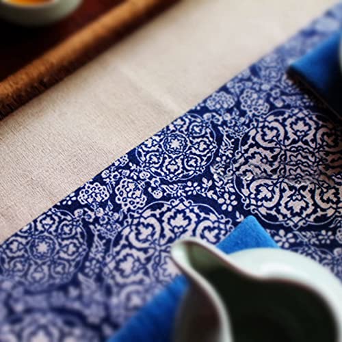 Chemin de table vintage en coton et lin de qualité supérieure - 6