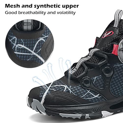 Image of VITUOFLY Kids Basketball Shoes Boys Sneakers Girls Mid-top Sports Shoes | Ankle protection, Non-slip TPR outsole, Cushioned shock-absorbing EVA midsole, Indoor outdoor sports for little & big kids