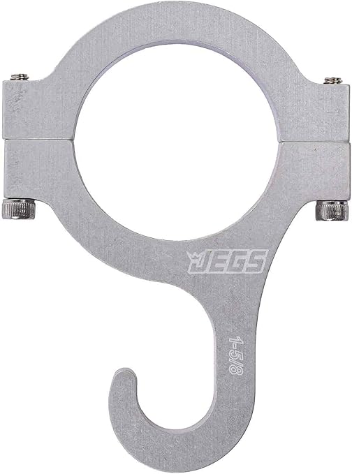 JEGS Billet Aluminum Roll Bar Mount Helmet Hook | Fits 1-5/8" Diameter Roll Bars | Clear Anodized Aluminum | Made In USA | One Per Package