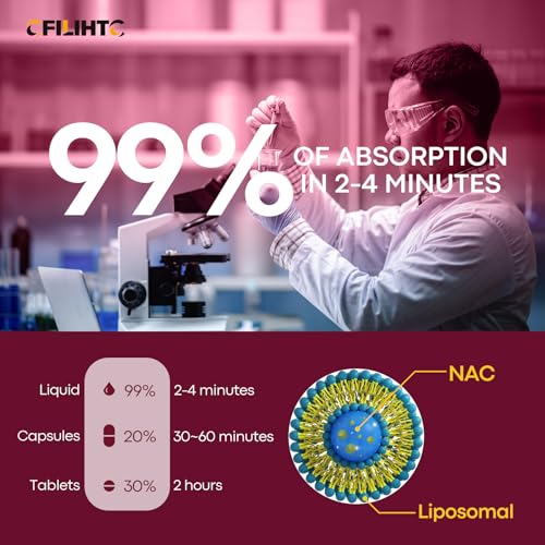 Image of Liposomal Liquid NAC Supplement N-Acetyl Cysteine Drops, N Acetyl Cysteine 600mg with Glutathione, Resveratrol & Zinc for Adults & Kids Liver Lung Antioxidant Immune & Skin Health, Lemon 2 Fl Oz