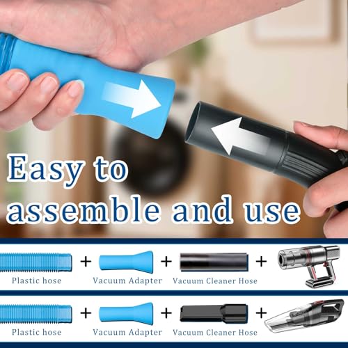 Image of Dryer Vent Cleaner Kit - Compatible Universal Vacuum Attachment Hose with Most Vacuum Cleaner, Dryer Lint Cleaner Kit and Cleaning Brush Tools for Efficient Dryer Vent Hose Maintenance (Black)