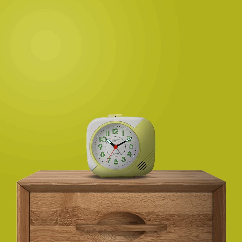 Image of Ajanta Plastic Orpat Alarm Analog Table Clock (130x120x60 mm) (Yellow)
