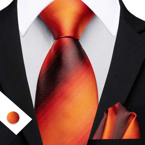 Image of Barry.Wang Plaid Ties Checkered Mens Silk Necktie Handkerchief Cufflinks