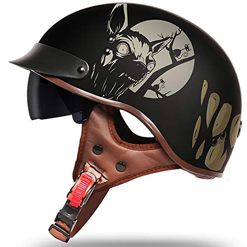 Casque Moto Vintage ECE de taille L en version demi-casque de moto rétro pour hommes et femmes