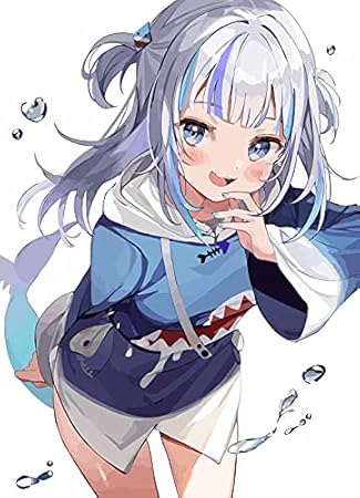 Amazon サメ ちゃん が うる ぐら イラスト数字キット塗り絵 手塗り Diy絵 デジタル油絵 フレームレス 40x60cm ぬりえ おもちゃ