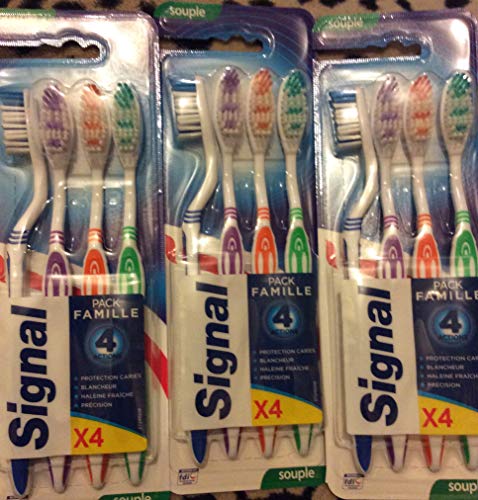 SIGNAL - Lot de 4 Brosse à dents - Pack Famille Souple